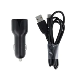 Ładowarka 2xUSB 2,4A czarna + kabel USB-C Maxlife MXCC-01