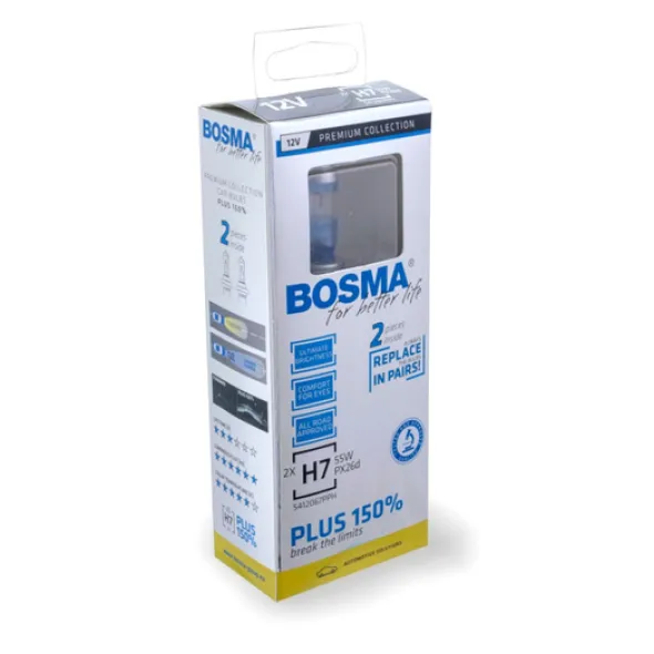 Żarówka H7 12V 55W Bosma Plus 150% - 2szt