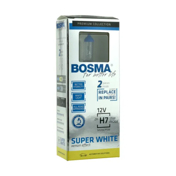 Żarówka samochodowa H7 Bosma Super White - 2szt
