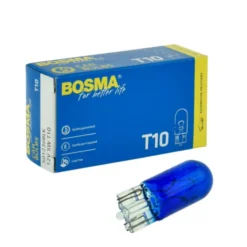 Żarówka 12V 5W T10 całoszklana BOSMA niebieska *3837* - 1szt