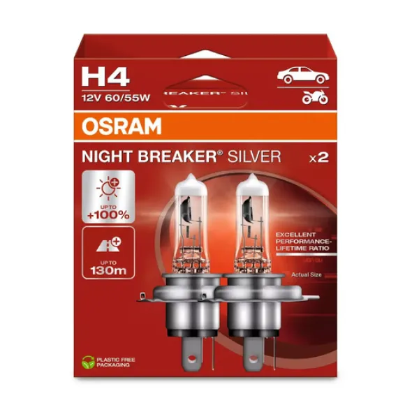 Żarówki H4 Osram Night Breaker Silver +100% EKO - 2szt