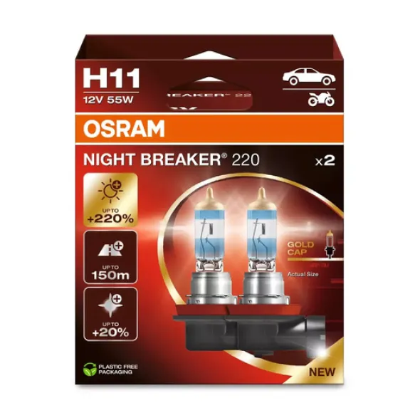 Żarówki Osram H11 Night Breaker +220% Box - 2szt