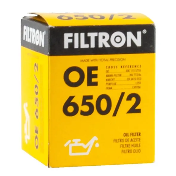 FILTRON filtr oleju OE650/2 - Skoda Octavia II, VW Bora II Golf V Jetta II, Audi A3 II 1.4/1.6FSI