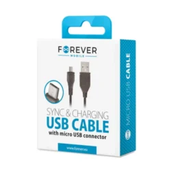 Kabel czarny USB ładowarka Forever - microUSB 1,0 m 1A