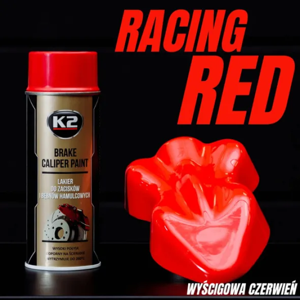 K2 Brake Caliper lakier do zacisków i bębnów hamulcowych - Czerwony 400ml