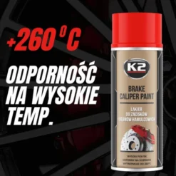 K2 Brake Caliper lakier do zacisków i bębnów hamulcowych - Czerwony 400ml