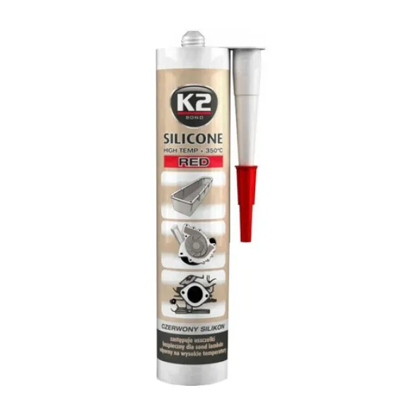 K2 Czerwony silikon wysokotemperaturowy do 350°C kartusz 300g