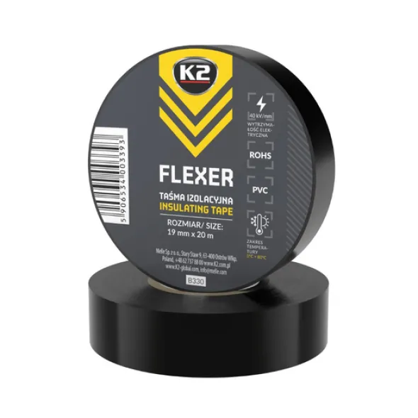 K2 Flexer taśma izolacyjna czarna 19mm x 10m