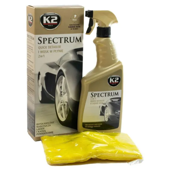 K2 Spectrum syntetyczny wosk w płynie do nabłyszczania lakieru 700ml + mikrofibra