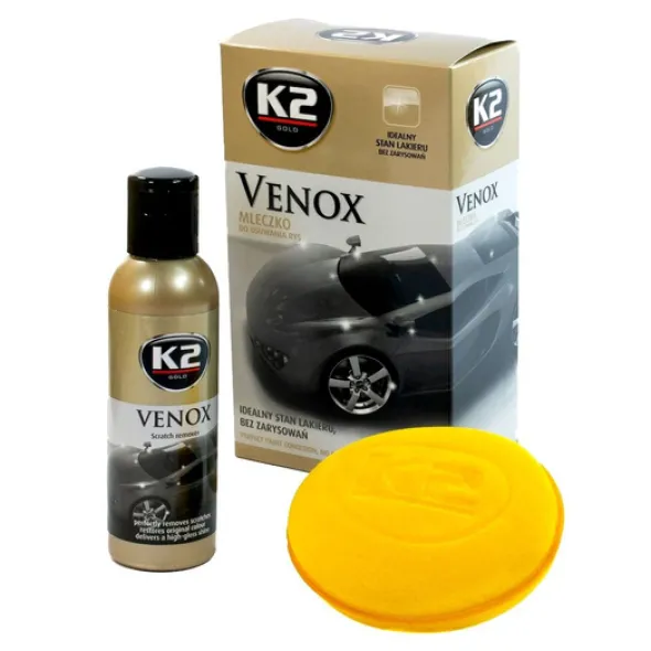 K2 Venox mleczko do usuwania rys i zarysowań 180g + gąbka