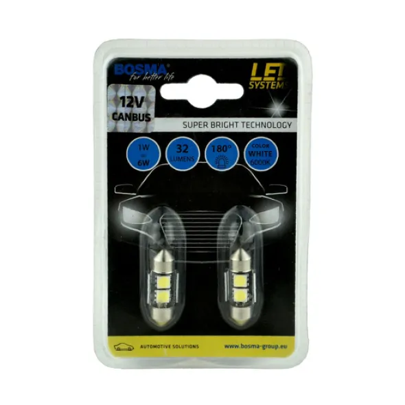 Led Bosma rurka 2x LED SMD5050 12x31 Canbus 6000k 2szt *3697*