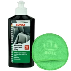 Mleczko z woskiem do czyszczenia skóry Sonax 250ml + aplikator Boll