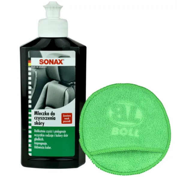 Mleczko z woskiem do czyszczenia skóry Sonax 250ml + aplikator Boll