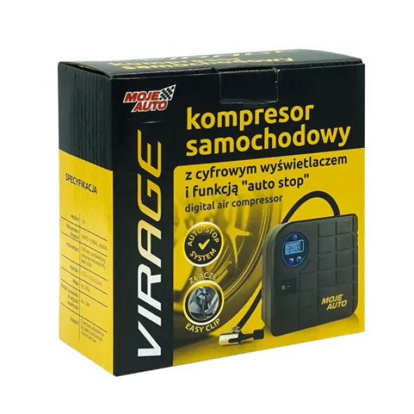 Moje Auto Virage - Kompresor Samochodowy z cyfrowym wyświetlaczem i funkcją "Auto Stop"