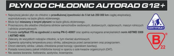 Płyn do chłodnic Plak -35C Autorad G12+ 20L różowy