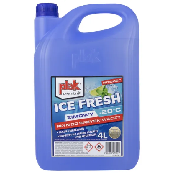 Płyn do spryskiwaczy na etanolu PLAK Premium Ice Fresh -20C 4L