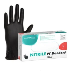 Rękawice nitrylowe bezpudrowe Master Glove czarne 100szt L
