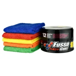 Soft99 Fusso Coat 12 Months Dark wosk do ciemnych lakierów 200g + 5szt mikrofibry