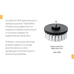 Szczotka na wiertarkę do czyszczenia tapicerki K2 Brill 10cm