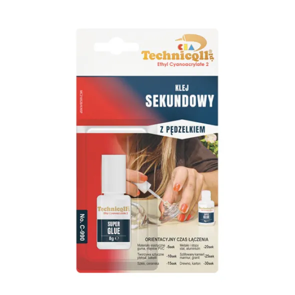 Technicqll Klej Sekundowy 8g z pędzelkiem C-990
