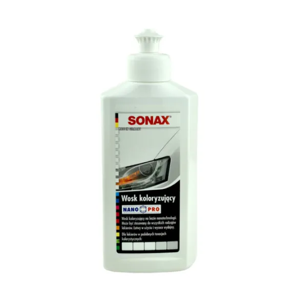 Wosk koloryzujący biały Sonax 250ml + aplikator do nakładania