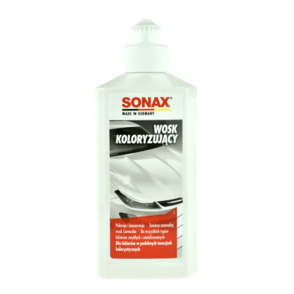 Wosk koloryzujący biały Sonax 250ml + aplikator do nakładania
