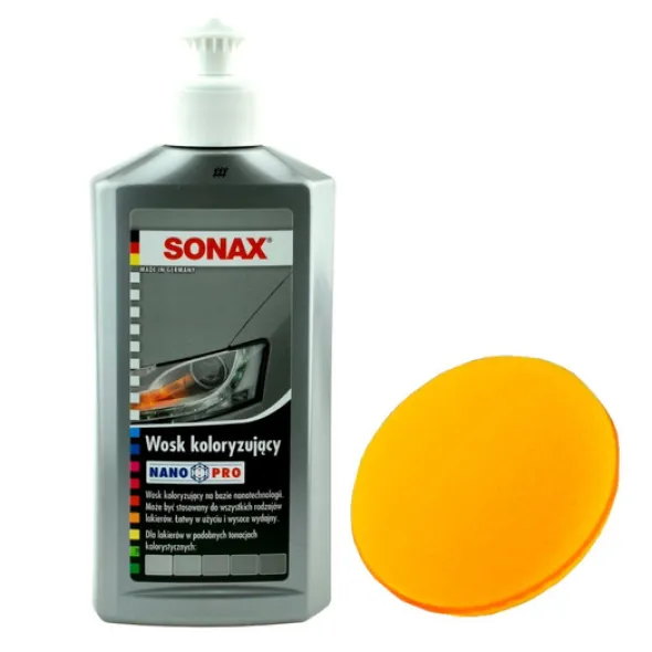 Wosk koloryzujący srebrny Sonax 250ml + aplikator do nakładania