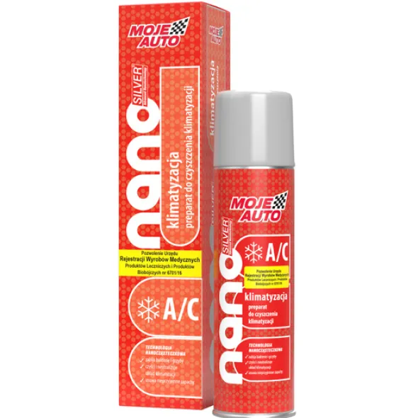 Zestaw: Czyszczenie klimatyzacji Moje Auto Nano Silver 200ml + 3 x granat 150ml
