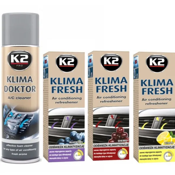 Zestaw: do klimatyzacji K2 Klima Doktor 500ml+ 3x K2 Klima Fresh 150ml