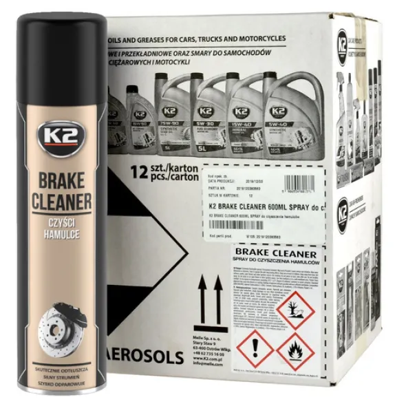 ZESTAW: 1KARTON = 12szt. K2 Brake Cleaner 600ml zmywacz do hamulców