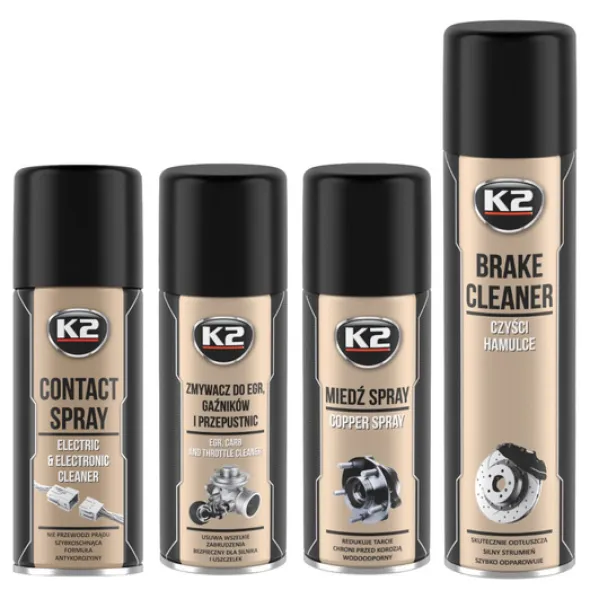 Zestaw: K2 Zmywacz EGR+ Brake Cleaner+ Kontakt+ Cooper