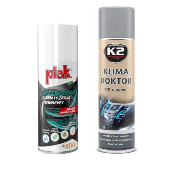 Zestaw: Plak Airclim Antibatterico 200ml+ K2 Klima Doktor 500ml