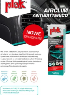 Zestaw: Plak Airclim Antibatterico 200ml+ K2 Klima Doktor 500ml