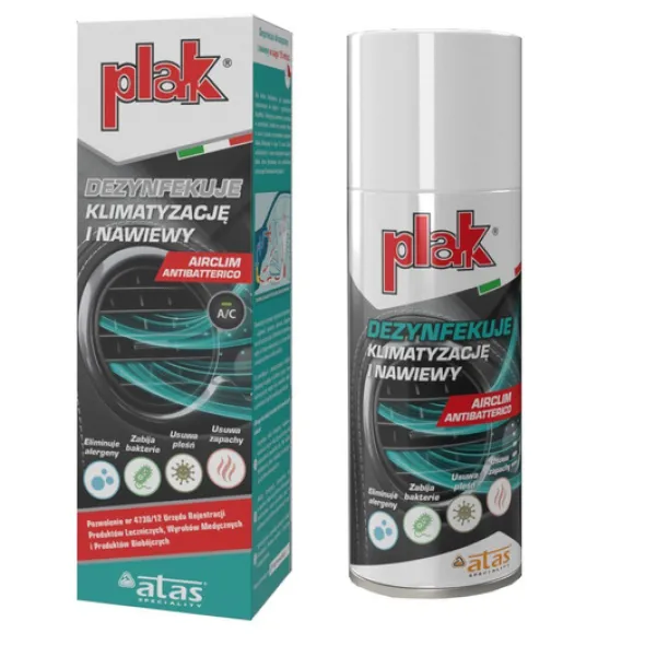 Zestaw: Plak Airclim Antibatterico 200ml+ K2 Klima Doktor 500ml