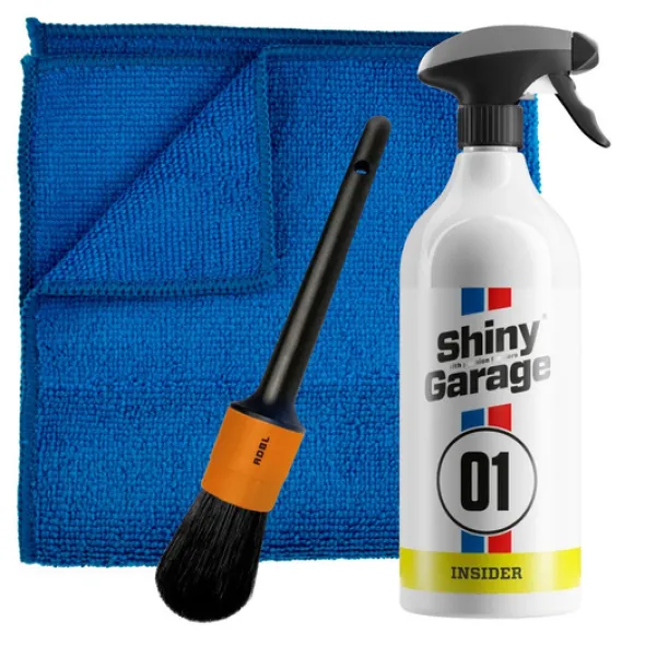 Zestaw: Shiny Garage Inside Interior Cleaner 1L +pędzel +mikrofibra