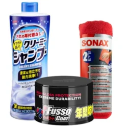 Zestaw Soft99 Fusso Coat 12 Months Dark +Neutral Shampoo 1l+Mikrofibra Sonax 2szt