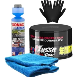 Zestaw: Soft99 New Fusso Coat 12 Months Dark wosk 200g + GRATISY