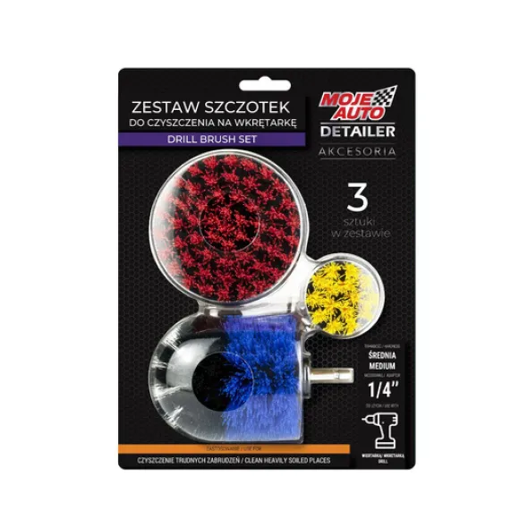 Zestaw szczotek na wiertarkę 3szt Moje Auto